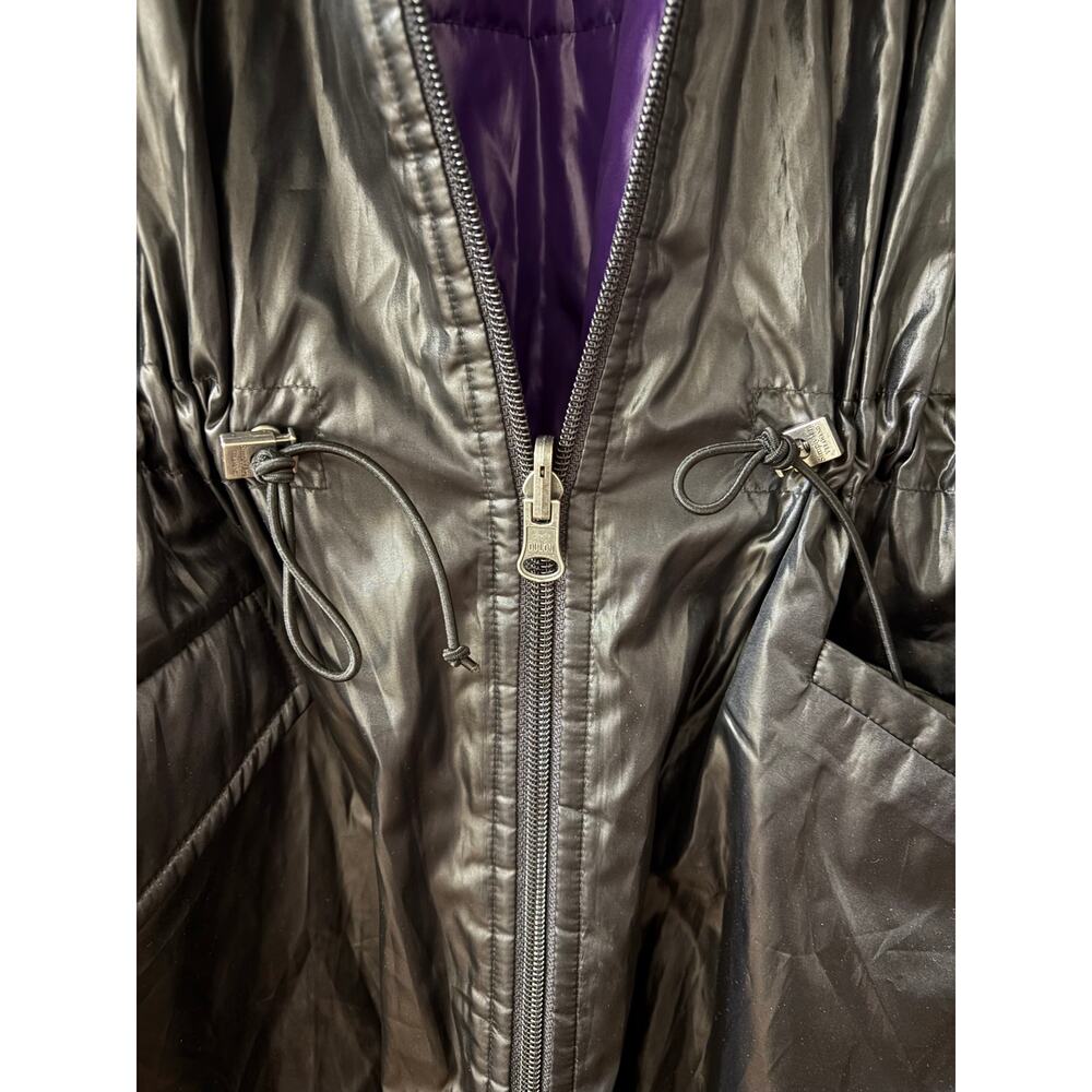 Simply Vera Wang 90s Black Utility Puffer Jacket with Purple Lining size Medium - Picture 4 of 9